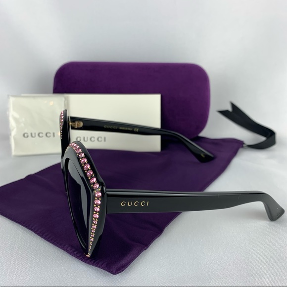 ❌SOLD❌GUCCI GG0118S 002 Black Cat Eye Sunglasses - Picture 6 of 16
